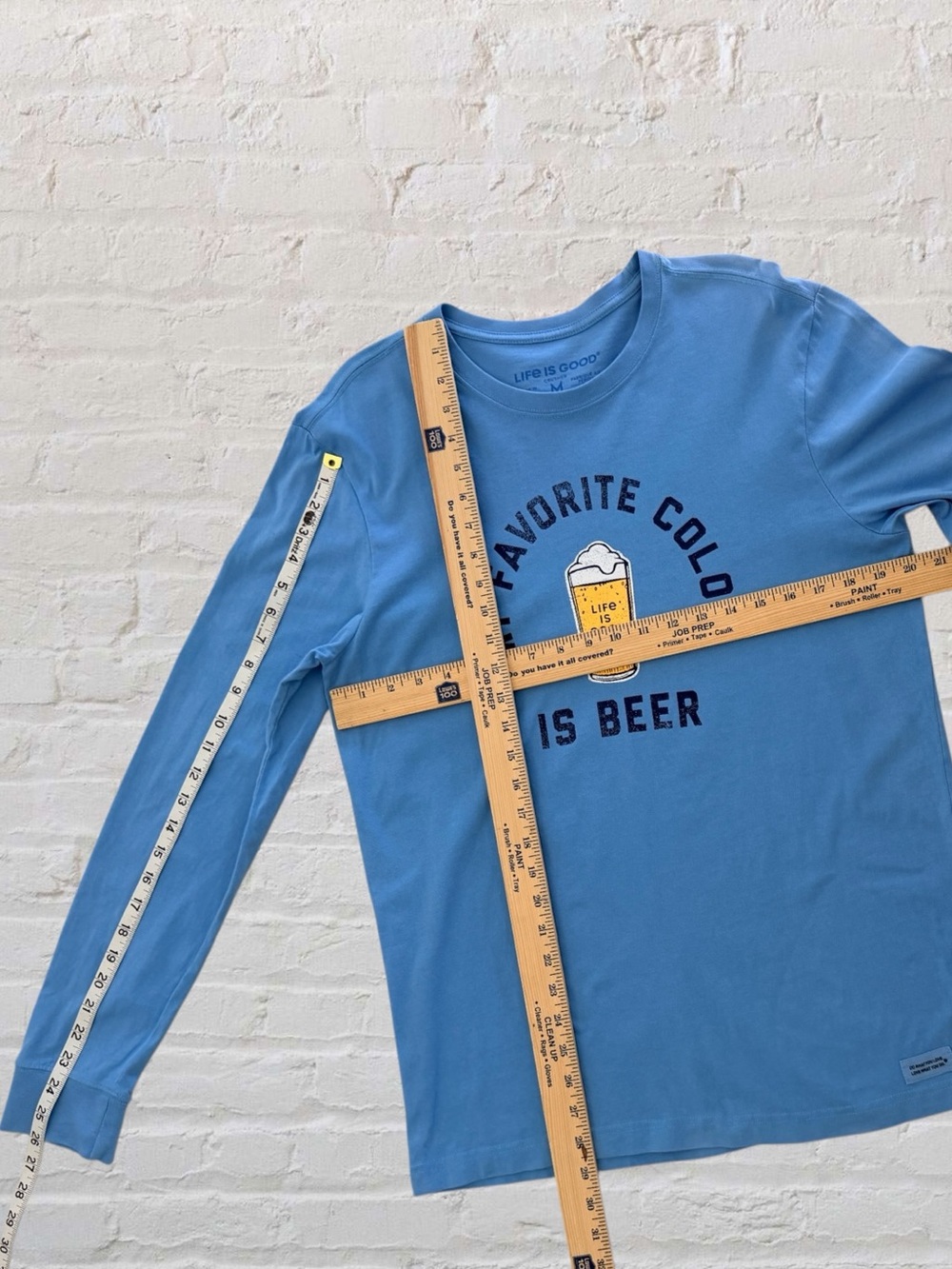 Life Is Good Crusher Tee Mens Medium My Favorite Color Is Beer Blue Long Sleeve - Picture 10 of 10